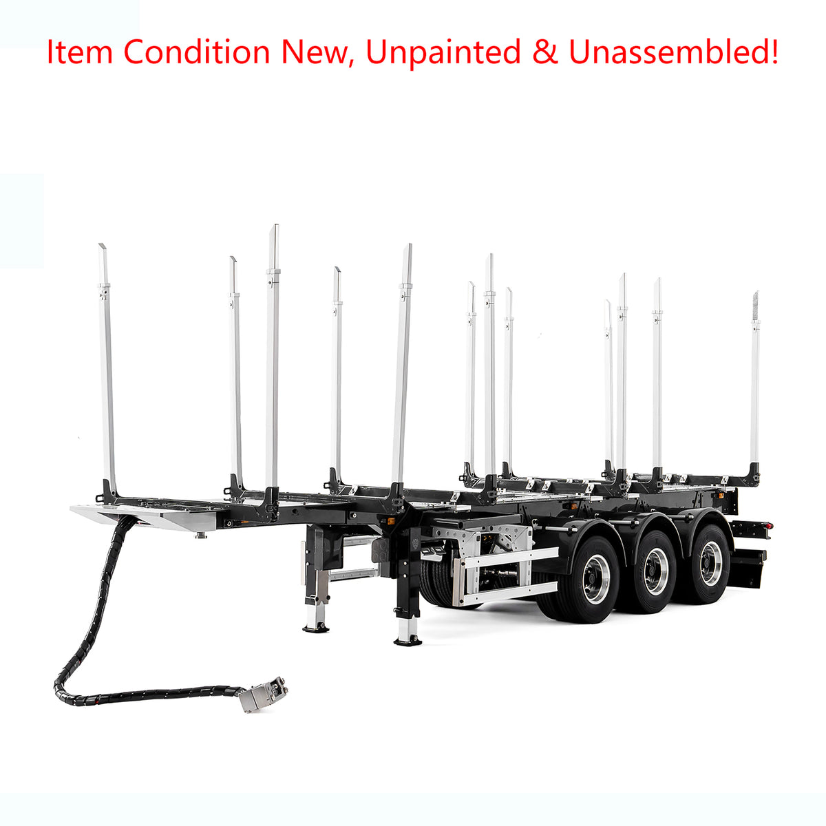 TOUCAN RC HOBBY LESU A0053 1/14 Metal RC Log Semi Trailer with Electric Support Legs Magnetic Power Connector for Tractor Truck Weekend Outdoor Fun