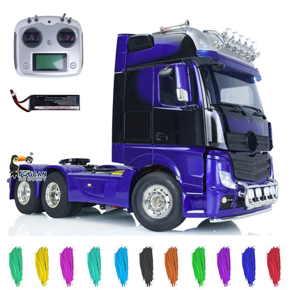 TOUCAN RC HOBBY HHRC 1/14 Drei-Achsen RC Sattelzugmaschine 6x4 lackiertes, zusammengebautes Modellauto mit Motor, Fahrregler, Servo, Sound, Licht und Warnleuchte