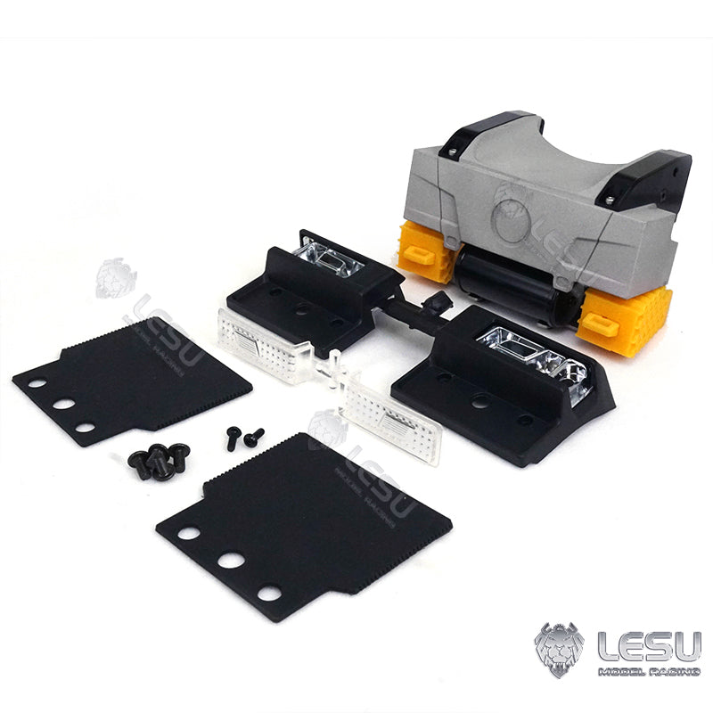 TOUCAN RC HOBBY LESU Metal Tail Rear Beam Taillight Bumper Base Air Tanks for 1:14 Scale TAMIIYA R620 R470 RC Tractor Truck Models