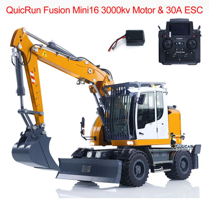 TOUCAN RC HOBBY CUT RC Hobby RC Hobby LR914 1/14 Metal RC Hydraulic Wheel Excavator RTR 8-Way Valve Axle Differential Lock Hobbywing Fusion Brushless Motor & ESC Quick Coupler Light Sound Tail Hook