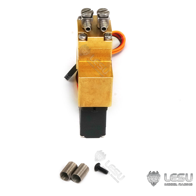 TOUCAN RC HOBBY LESU Metall-Hydraulik-Umschaltventil 1524/Sperrventil 1538, inklusive 1 Servomotor für 1/14 RC Bagger Lader Planierraupe ferngesteuerte Baufahrzeuge LKW DIY Modell