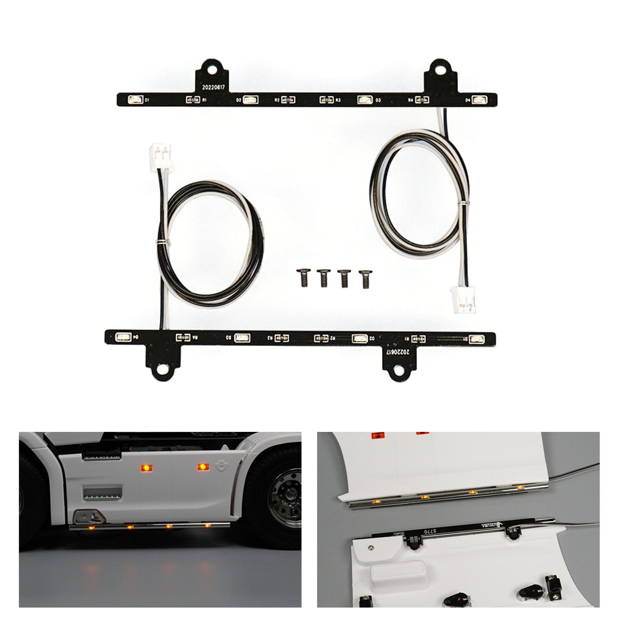 TOUCAN RC HOBBY Plastic Side Skirt Light 3-7V LED Warning Lamp for 1/14 DIY Remote Control Tractor Truck Model 770S 6x4 56368 Car Parts