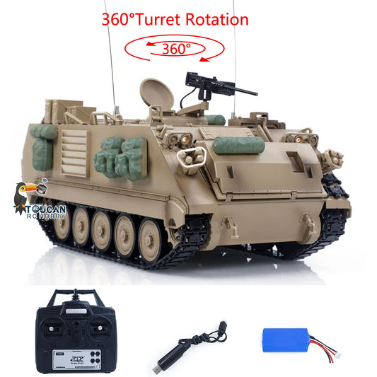 TOUCAN RC HOBBY Fast Free Shipping Tongde 1/16 RC Military Tank M2412-C M113A2 APC Turret Rotation 360 Degree Infrared LED Light Sound Remote Control Electric