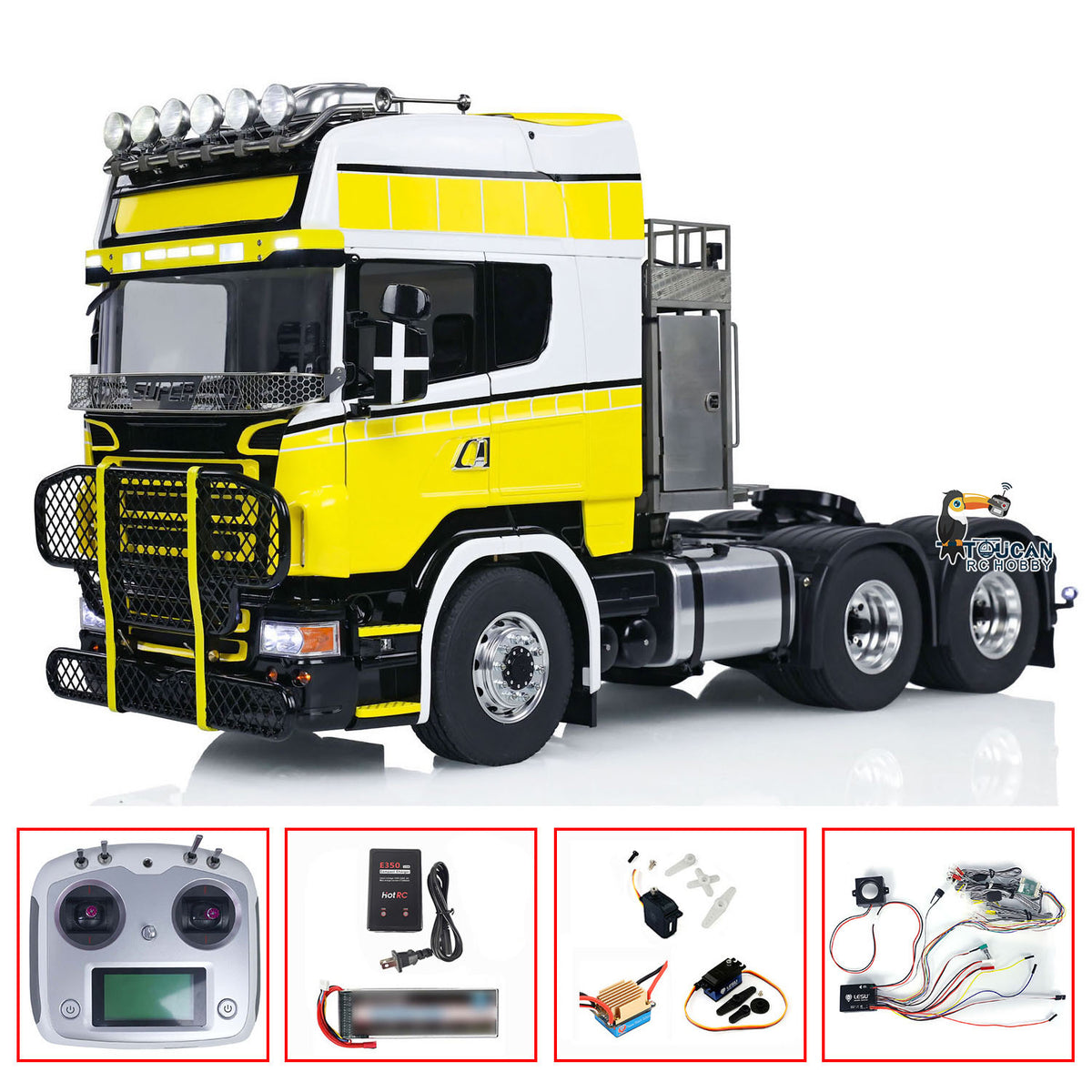 TOUCAN RC HOBBY LESU 1/14 6x6 RC Tractor Truck Metal Chassis G-6181 Equipment Rack Cars Model