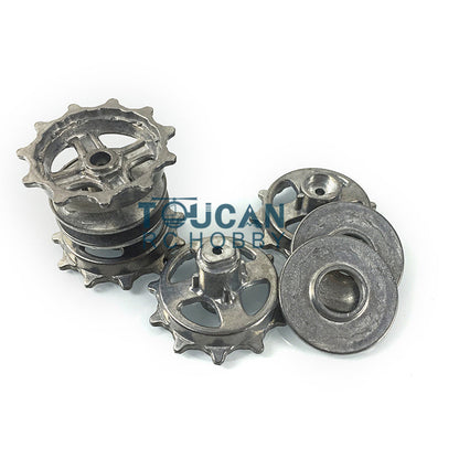 TOUCAN RC HOBBY Heng Long 1/16 Metal Tracks Sprocket Road Wheels Idlers Mudguard Protection Net Machine Gun For 3899 3899A Tank Vehicle Model