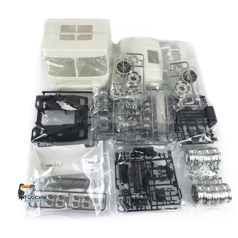 TOUCAN RC HOBBY Camion tracteur radiocommandé 1/14 8x4 non peint et non assemblé, modèle de camion électrique télécommandé à construire soi-même avec moteur