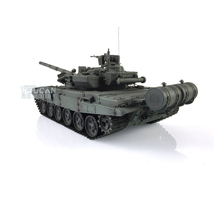TOUCAN RC HOBBY Char RC Professionnel Heng Long 1/16 TK7.0 Russe T90 3938 avec Yeux Rouges, Tourelle à 360 Degrés, Fumée, Combat Infrarouge, Pignons, Poulies et Galets de Roulement en Métal