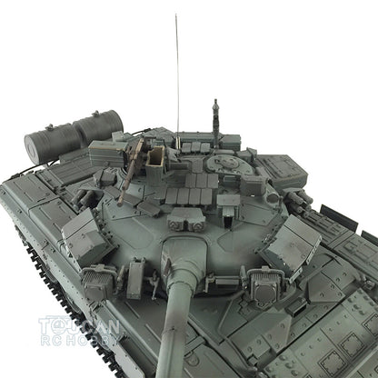 TOUCAN RC HOBBY Char RC Professionnel Heng Long 1/16 TK7.0 Russe T90 3938 avec Yeux Rouges, Tourelle à 360 Degrés, Fumée, Combat Infrarouge, Pignons, Poulies et Galets de Roulement en Métal