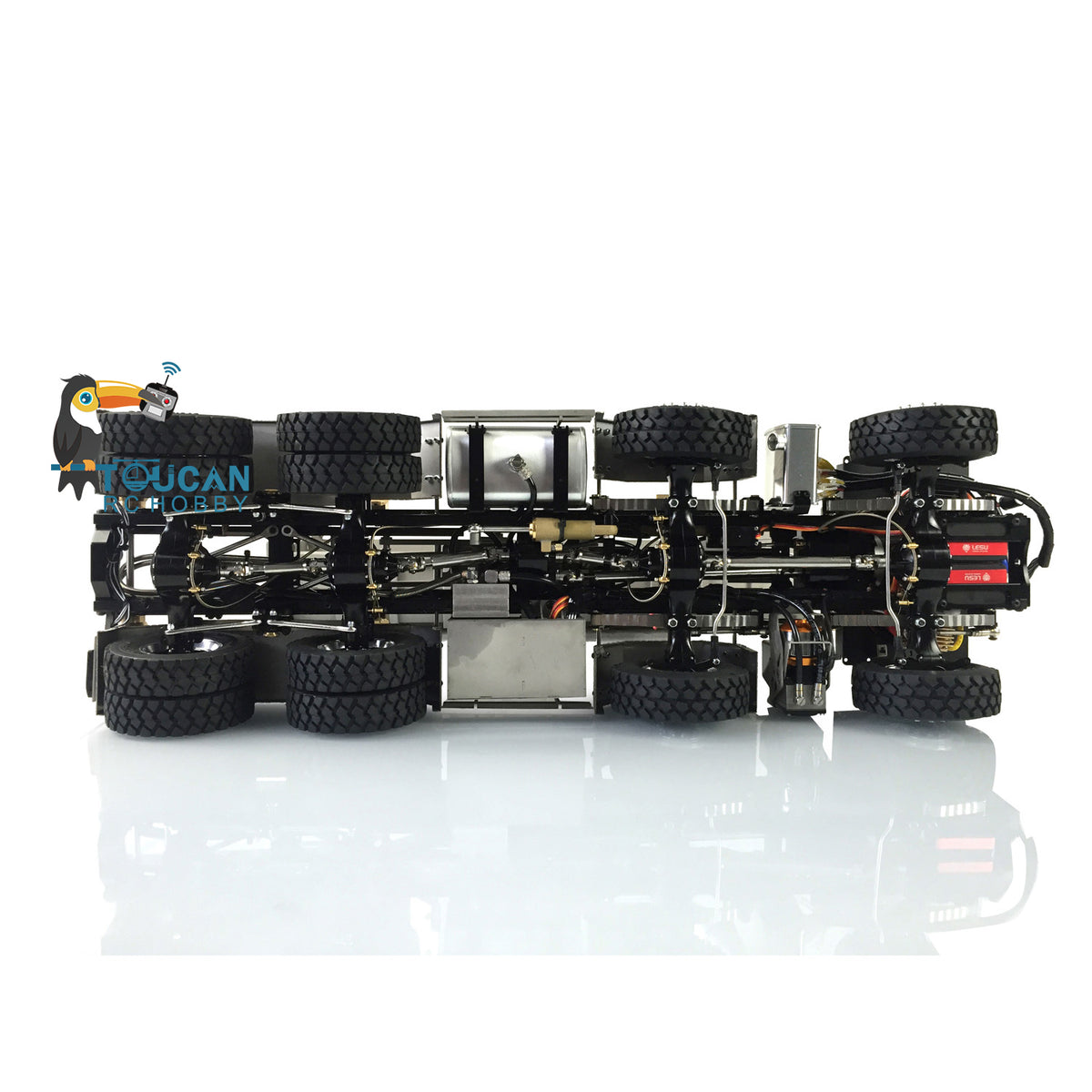 TOUCAN RC HOBBY LESU 1/14 8x8 Metal Hydraulic RC Roll On Off Dump Truck 2 Speed Transmission FlySky I6S Radio Controller Sound Light System