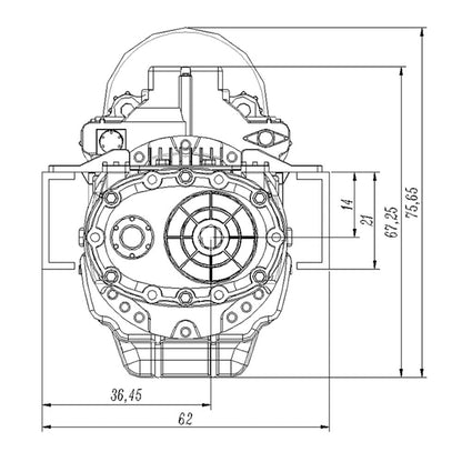 TOUCAN RC HOBBY JDModel Transmission Gearbox for 1/14 Radio Control Tractor Truck Engineering Vehicle Model for Professional Hobbyists