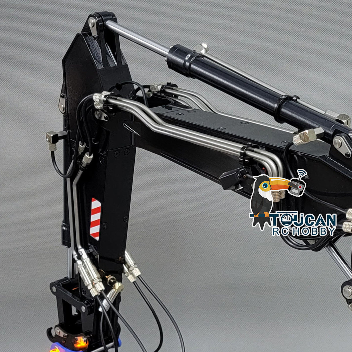 TOUCAN RC HOBBY MTModel 1/14 EC380 10CH Tracked RC Hydraulic Excavator 3 Arms Digger Grab T12D Remote Controller Metal Heavy Machine Model