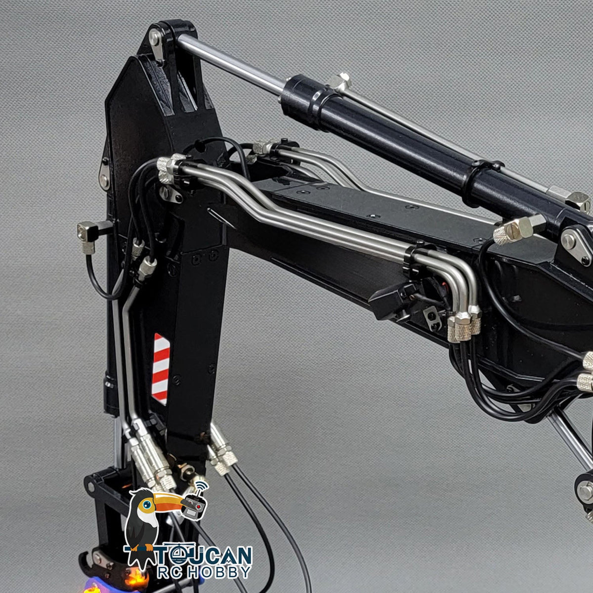 TOUCAN RC HOBBY MTModel EC380 Metal 1/14 RC Hydraulic Excavator 3-Arms Digger Tiltable Bucket 6-ways Reserving Valve Lights for Enthusiasts