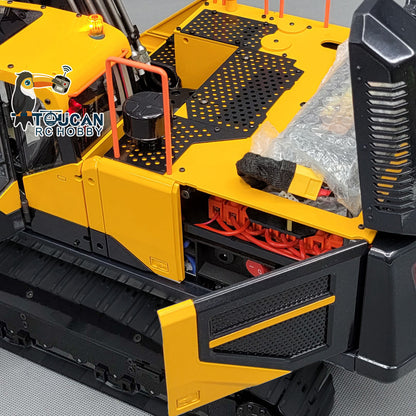 TOUCAN RC HOBBY MTModel 1/14 EC380 10CH Tracked RC Hydraulic Excavator 3 Arms Digger Grab T12D Remote Controller Metal Heavy Machine Model
