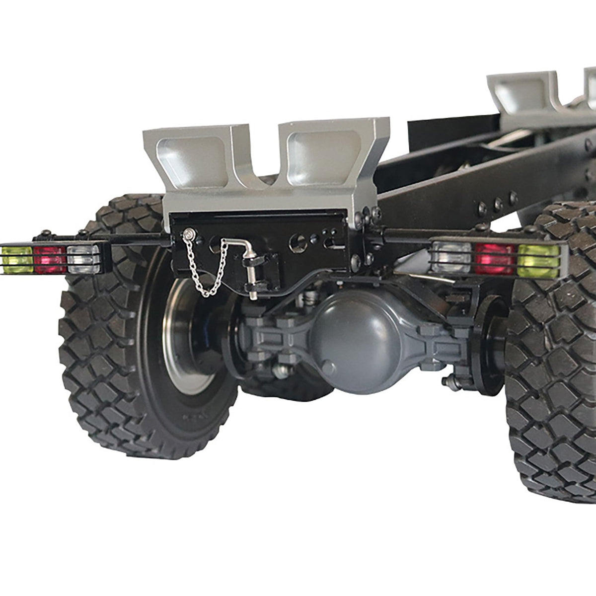 TOUCAN RC HOBBY JDModel Poutre arrière réaliste en métal avec crochet arrière / ensemble de suspension de moyeu de roue pour pièces améliorées de camion tracteur radiocommandé 1/14