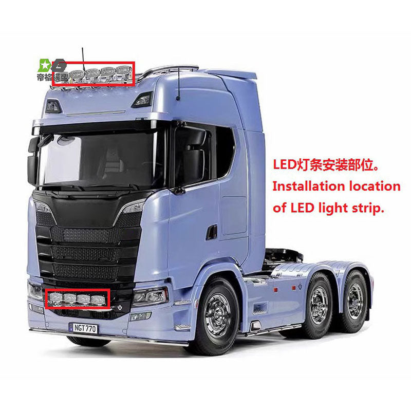 TOUCAN RC HOBBY Degree LED Roof Light Spotlights Lamp Electric Rear Tow Hook Pintle Hitch for 770S 1/14 RC Tractor Car 56368 56371 Parts