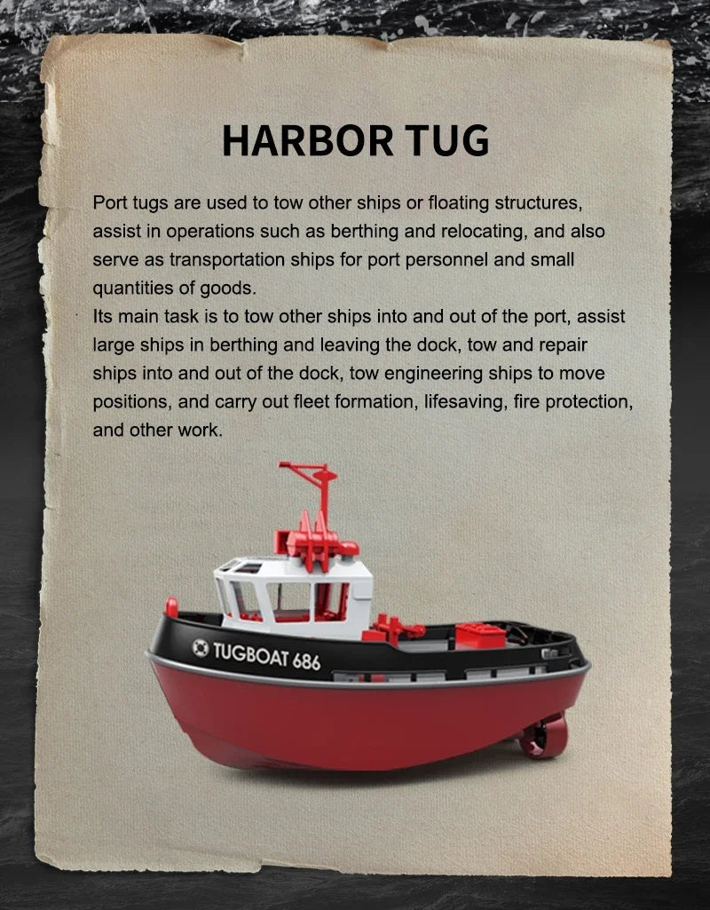 Heng Long 1/72 RC Tugboat 3800 - Plastic RTR Remote Controller and Receiver