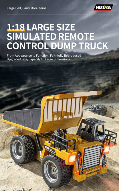 TOUCAN RC HOBBY HUINA 1/18 1533 1:18 RC Dump Truck Remote Control Tipper Car 2.4G Vehicles Assembled and Painted 28.5*15.5*16cm