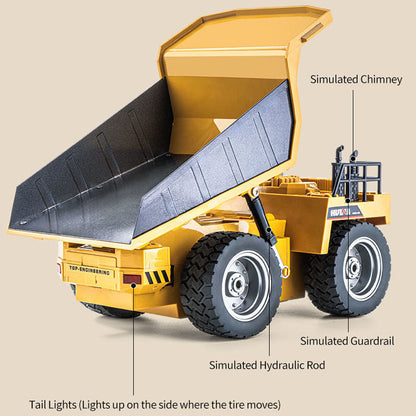 TOUCAN RC HOBBY HUINA 1/18 1533 1:18 RC Dump Truck Remote Control Tipper Car 2.4G Vehicles Assembled and Painted 28.5*15.5*16cm