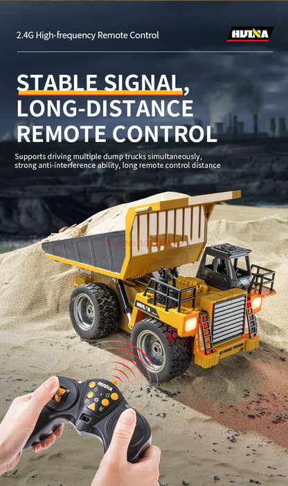 TOUCAN RC HOBBY HUINA 1/18 1533 1:18 RC Dump Truck Remote Control Tipper Car 2.4G Vehicles Assembled and Painted 28.5*15.5*16cm