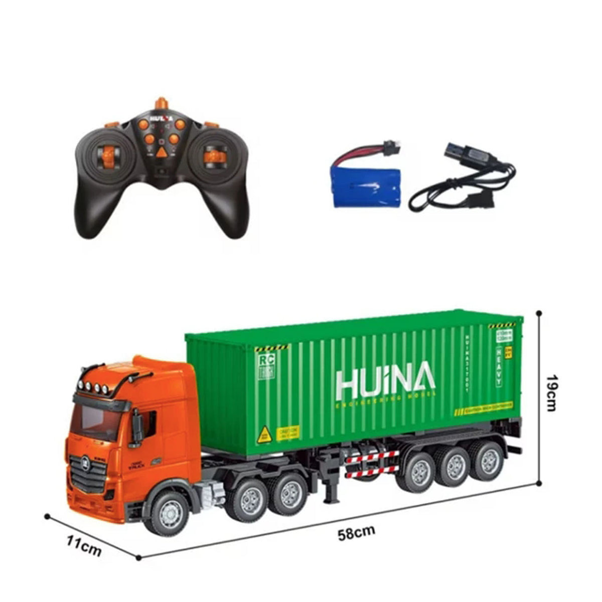 TOUCAN RC HOBBY Huina 1317 1/18 RC Tractor Car Container Trailer Truck 9CH Remote Control Cars Assembled and Painted 58*11*19cm