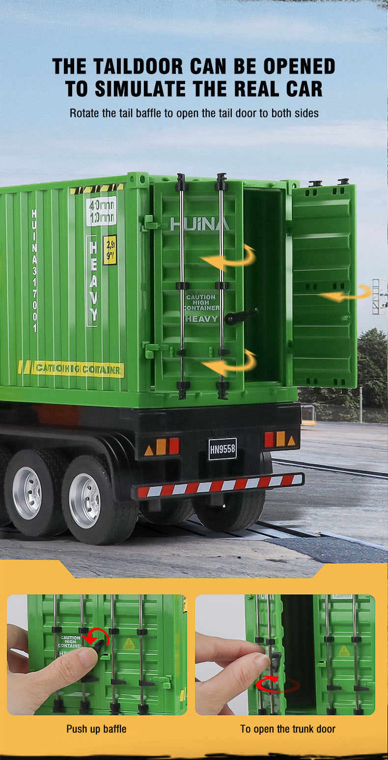 TOUCAN RC HOBBY Huina 1317 1/18 RC Tractor Car Container Trailer Truck 9CH Remote Control Cars Assembled and Painted 58*11*19cm