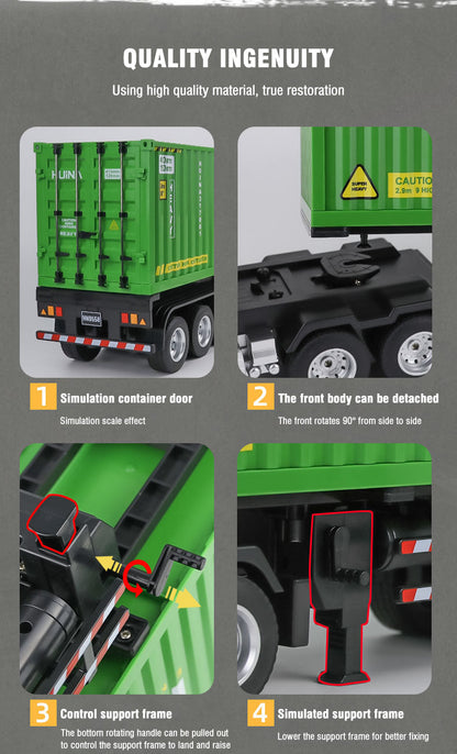 TOUCAN RC HOBBY Huina 1317 1/18 RC Tractor Car Container Trailer Truck 9CH Remote Control Cars Assembled and Painted 58*11*19cm