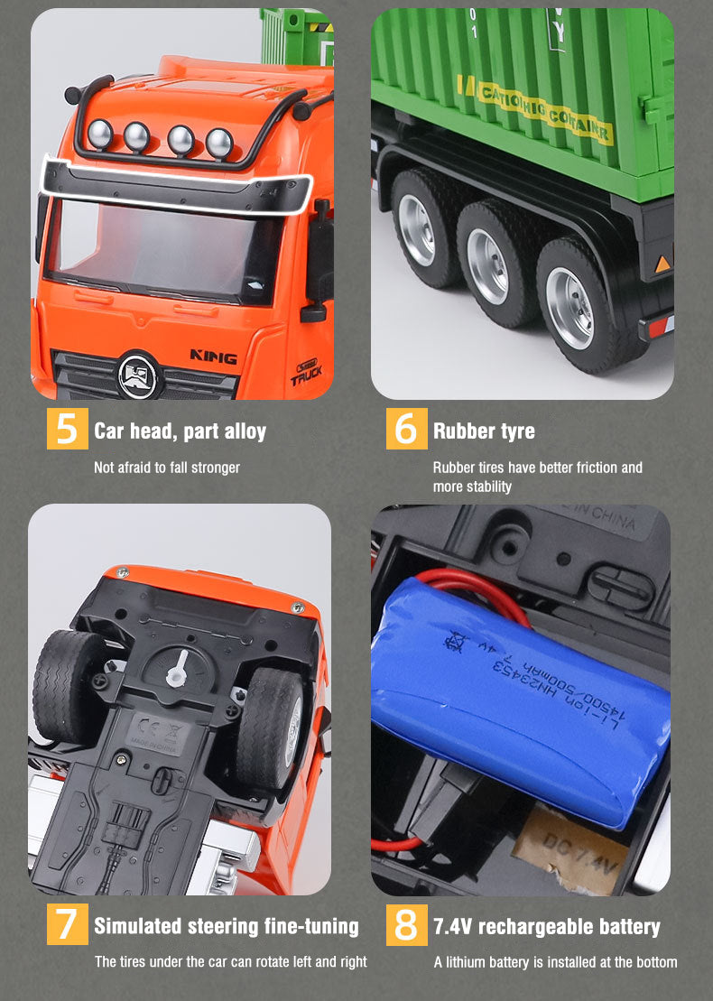 TOUCAN RC HOBBY Huina 1317 1/18 RC Tractor Car Container Trailer Truck 9CH Remote Control Cars Assembled and Painted 58*11*19cm