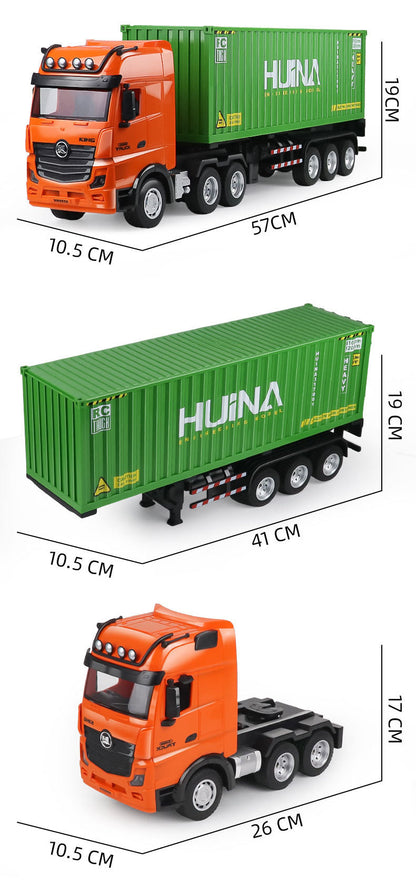 TOUCAN RC HOBBY Huina 1317 1/18 RC Tractor Car Container Trailer Truck 9CH Remote Control Cars Assembled and Painted 58*11*19cm