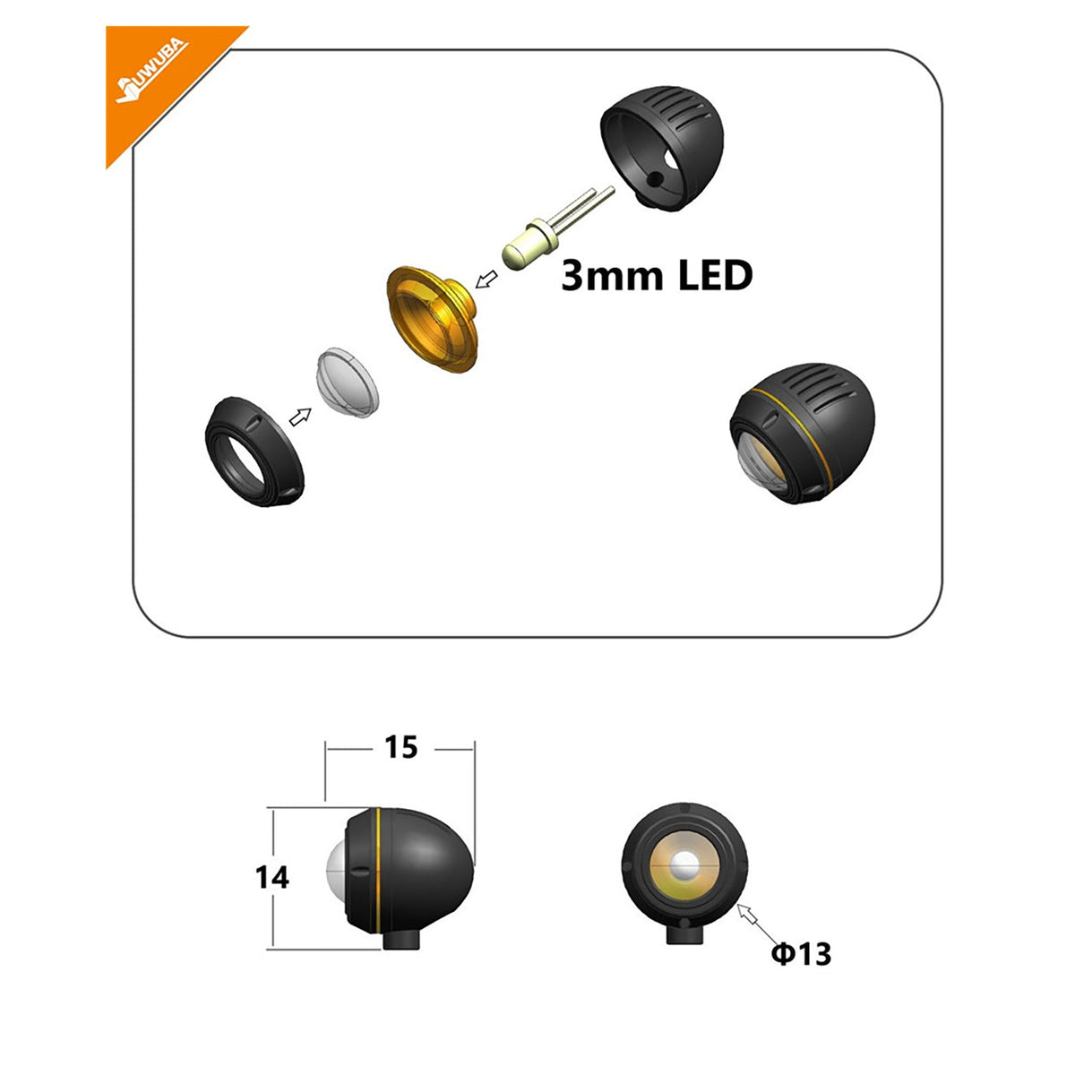 TOUCAN RC HOBBY Plastic Spotlight 2.2V-3V LED Lamp for 1/10 RC Crawler Off Road Vehicles DIY 1/14 RC Tractor Truck Dumper Lorry Loader Excavator