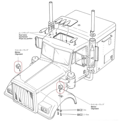 TOUCAN RC HOBBY LED 2.2-3V Markierungsleuchte Kunststoff-Scheinwerfer 1 Paar für DIY 1:14 RC Traktor LKW Modell Kipper Zubehör