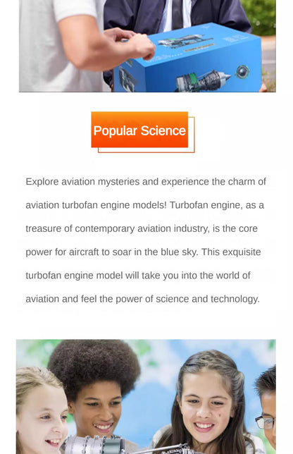 TOUCAN RC HOBBY TXWH DIY Scale Electric Aircraft Airplane Metal Turbofan Engine Model Collectibles DM119 Unassembled KIT 1000+Pcs Battery