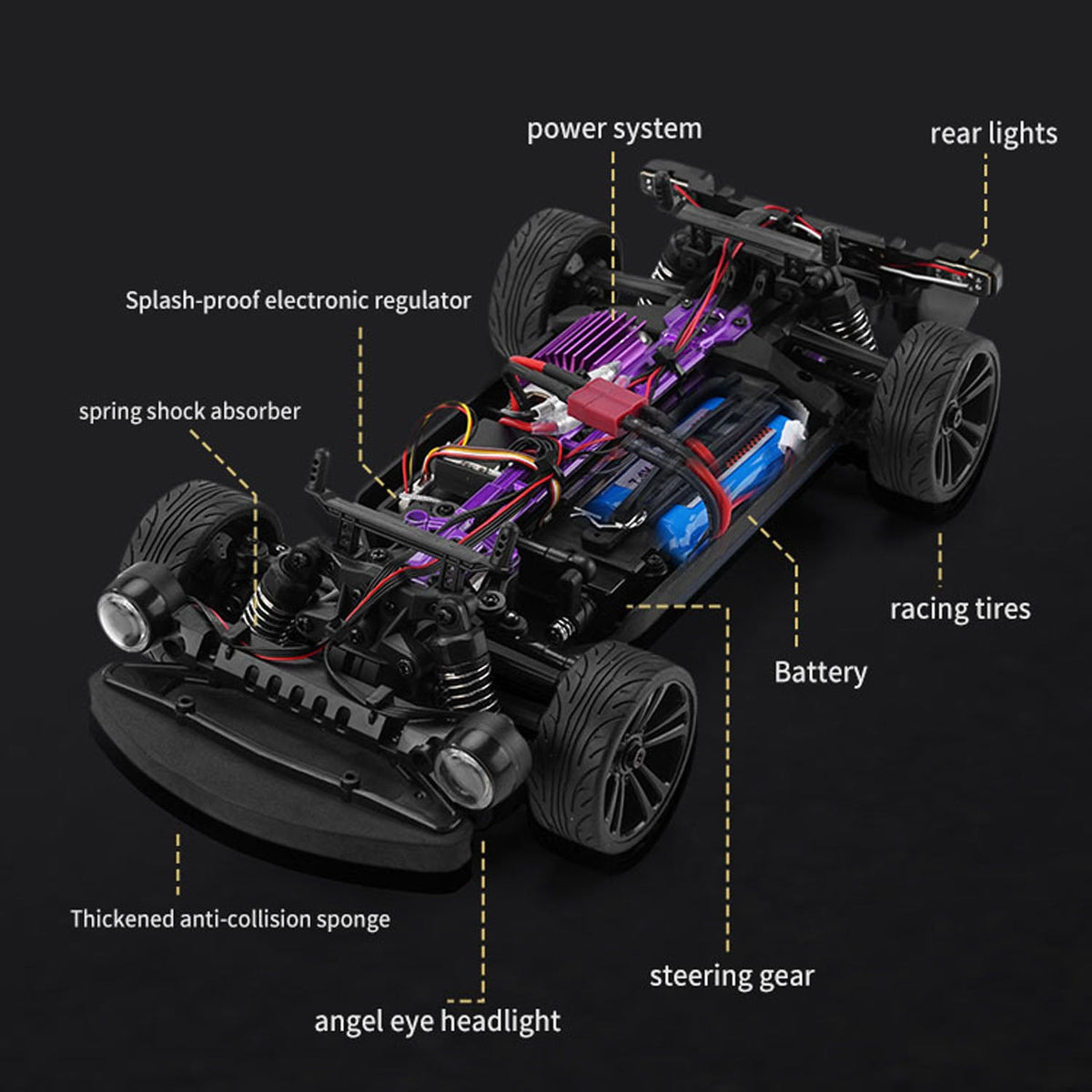 TOUCAN RC HOBBY 35KM/H Suchiyu 16302 1/16 4*4 RC Drift Vehicle Radio Controlled Model Vintage Car Metal Center Drive Shaft Low Voltage Cutoff