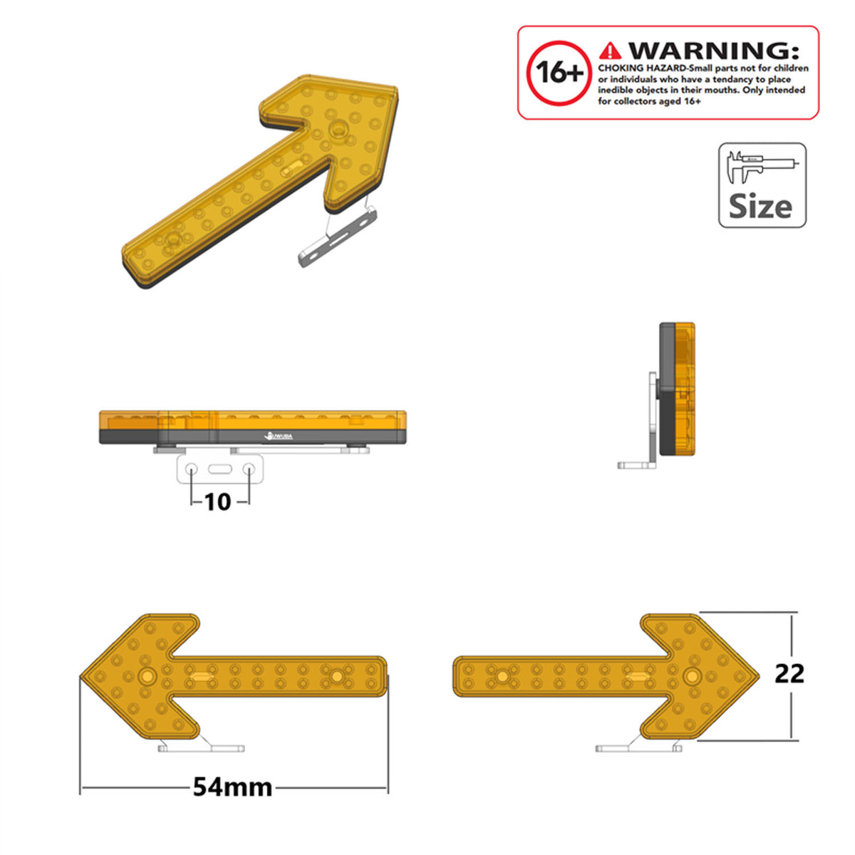 TOUCAN RC HOBBY Plastic Arrow Signal Light LED Lamp for 1/14 DIY RC Tractor Truck Hydraulic Dumper Remote Control Lorry Car Trailer