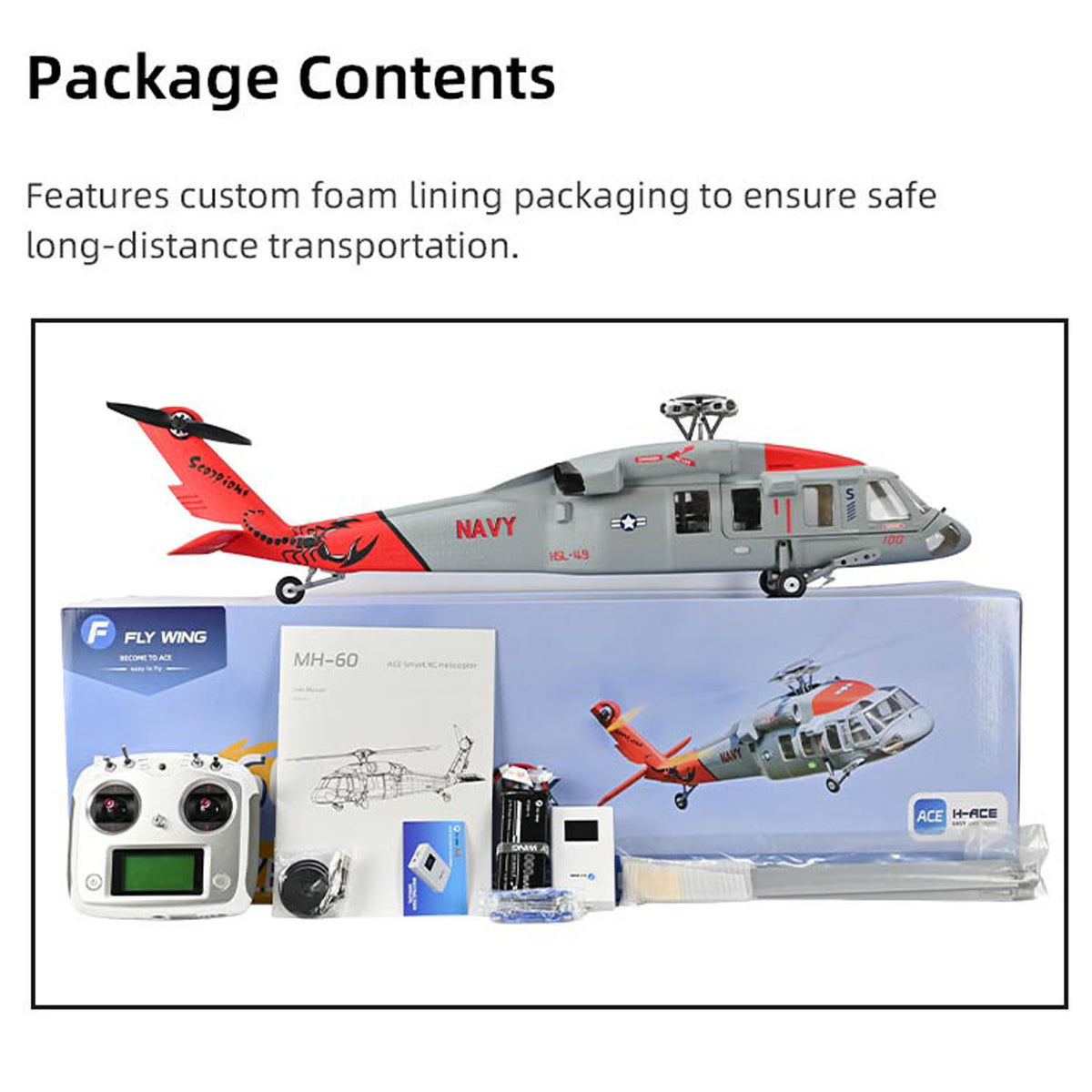 TOUCAN RC HOBBY RC Helicopter FLYWING MH 60R Seahawk 3Speed Radio Control Aircraft MH60R ATT Mode Brushless Motor for Beginner Advanced Player