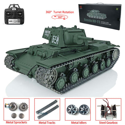TOUCAN RC HOBBY Heng Long 1/16 TK7.0 Promotion Soviet Union KV-1 RTR RC Tank 3878 360 Degrees Turret Smoke BB IR Metal Barrel Tracks Sprockets Idlers Wheels Gearbox