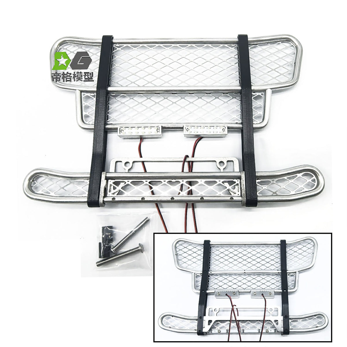 TOUCAN RC HOBBY Degree Metal Front Bumper LED Light for 1/14 56371 56368 RC Tractor Truck 770S
