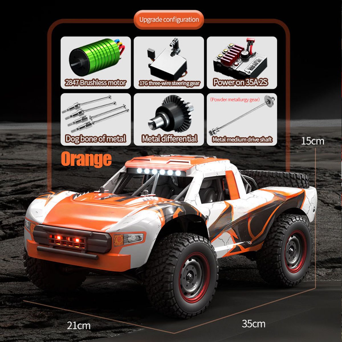 TOUCAN RC HOBBY JJRC 1/14 2.4G RC High Speed Off Road Vehicle 70KM/H Wireless Control 4WD Car Q130B Brushless Motor Servo Battery LED Lights RTR