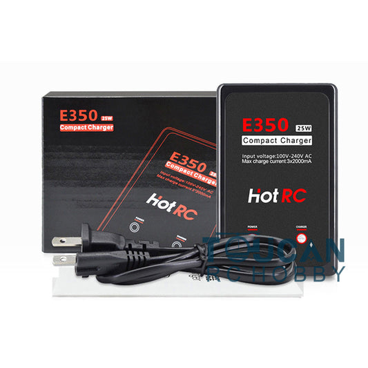 TOUCAN RC HOBBY Chargeur rapide d'équilibrage de batterie Li-po pour modélisme, stock US, E350, 2s 3s, 25W, accessoires, pièces de modélisme DIY, 7,4V 11,1V, électronique