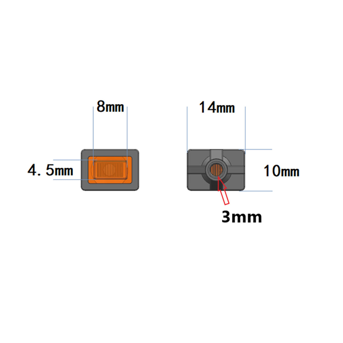 TOUCAN RC HOBBY 3V LED Plastic Side Skirt Light Warning Lamp for 1/14 DIY Remote Control Tractor Truck R470 R620 Model Car Upgrade