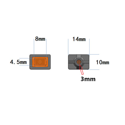 TOUCAN RC HOBBY 3V LED Plastic Side Skirt Light Warning Lamp for 1/14 DIY Remote Control Tractor Truck R470 R620 Model Car Upgrade