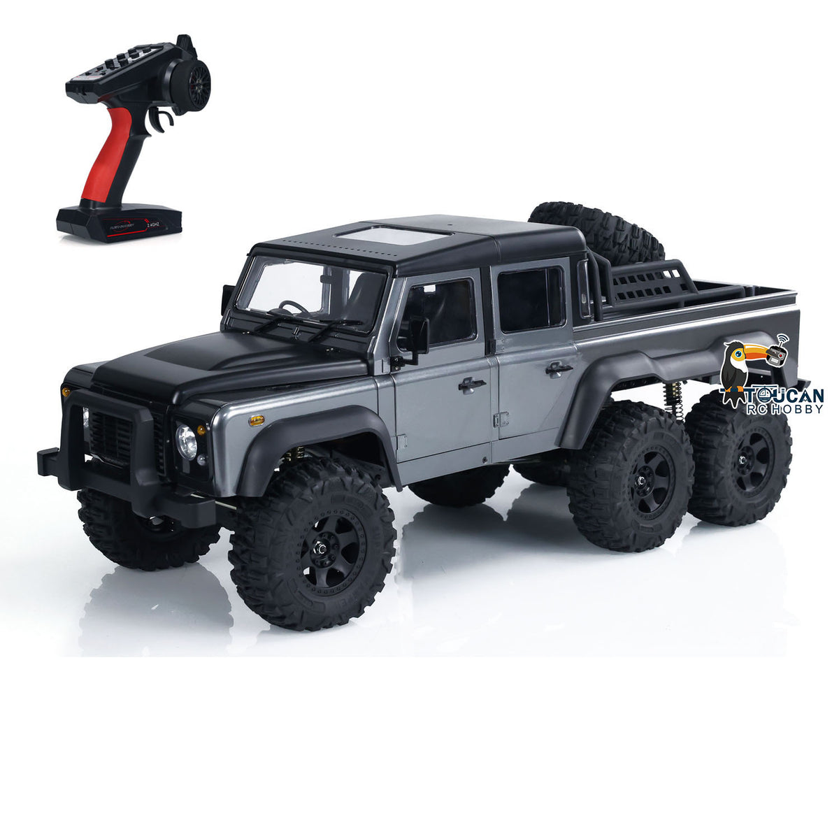 TOUCAN RC HOBBY Aoxing 1/10 Scale 6WD RC Pick-up Rock Crawler Off-Road Truck Lights Sounds 2 Speeds PNP Version Painted Assembled Hobby Model