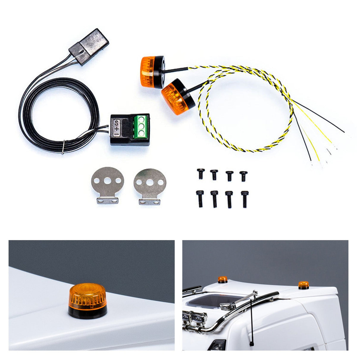 TOUCAN RC HOBBY 360 Rotating Light 5V LED Warning Lamp for 1/14 DIY RC Tractor Truck Model Digger Dumper Construction Vehicle Lorry Car