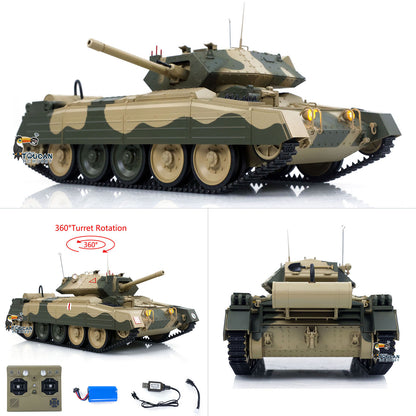 TOUCAN RC HOBBY CoolBank 1/16 Radio Control Tank Crusader MK III 360 Degre Turret Rotation Barrel Recoil Elevation Light Sound Smoke System