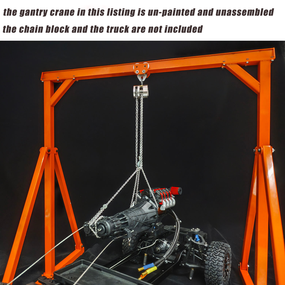 TOUCAN RC HOBBY JDModel Metal Chain Block Hoist Gantry Crane for 1/14 RC Crane Remote Control Engineering Vehicles Model