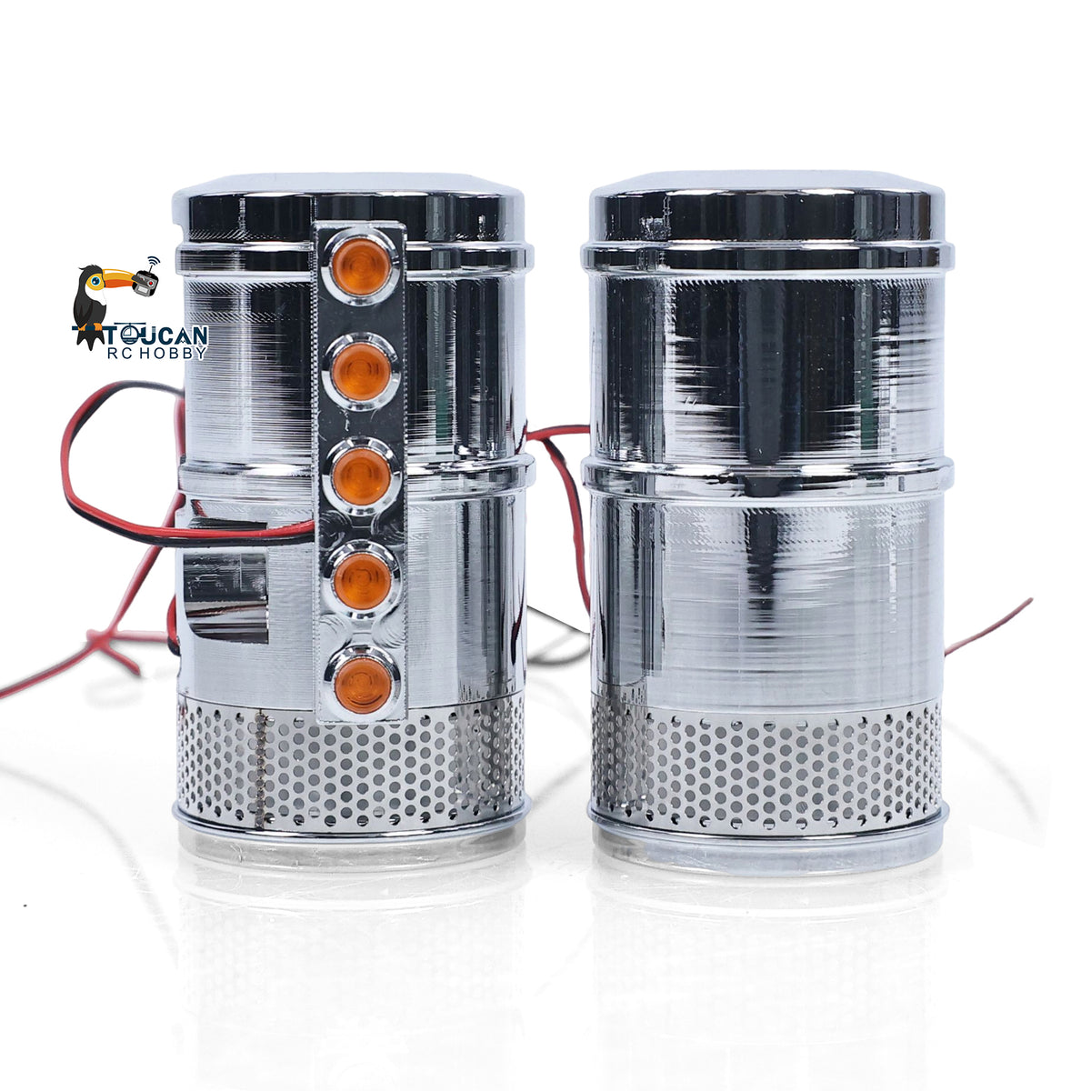 TOUCAN RC HOBBY Degree 1Pair Metal Air Filter Weather Guard for DIY 1/14 56344 56301 Remote Control Tractor Truck RC Lorry Vehicle King Hauler