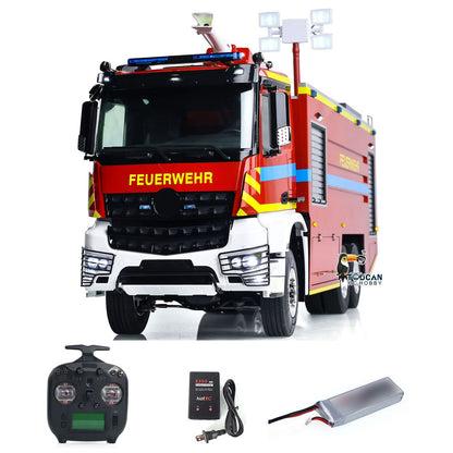 TOUCAN RC HOBBY 1/14 RC Fire Fighting Truck 6x6 Metal Chassis Remote Control Fire RTR Car Model Assembled and Painted 2-speed Transmission