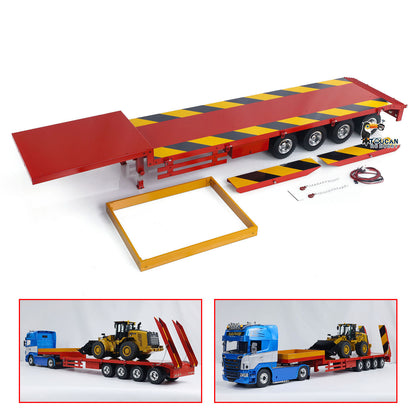 TOUCAN RC HOBBY Metal Semi-trailer 4-Axle Trailer for 1/14 RC Tractor Truck Remote Control Car Hobby Model DIY Accessory Assembled Painted