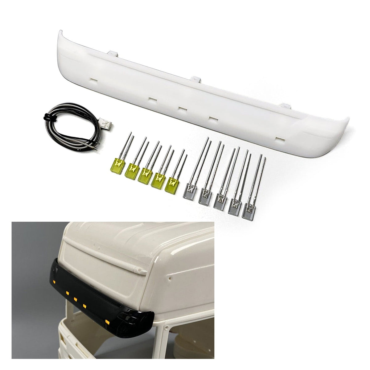 TOUCAN RC HOBBY Plastic Sun Visor 3V LED Light for 1/14 DIY R620 R470 S730 Remote Control Tractor Truck 56323 56318 56327 RC Lorry Model