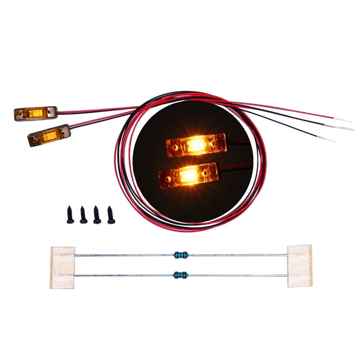 TOUCAN RC HOBBY LED Kunststoff 2,2V-3V Warnleuchte Begrenzungsleuchte für DIY 1/14 RC Traktor LKW Planierraupe Bagger Kipper R470 770S 3363 1851