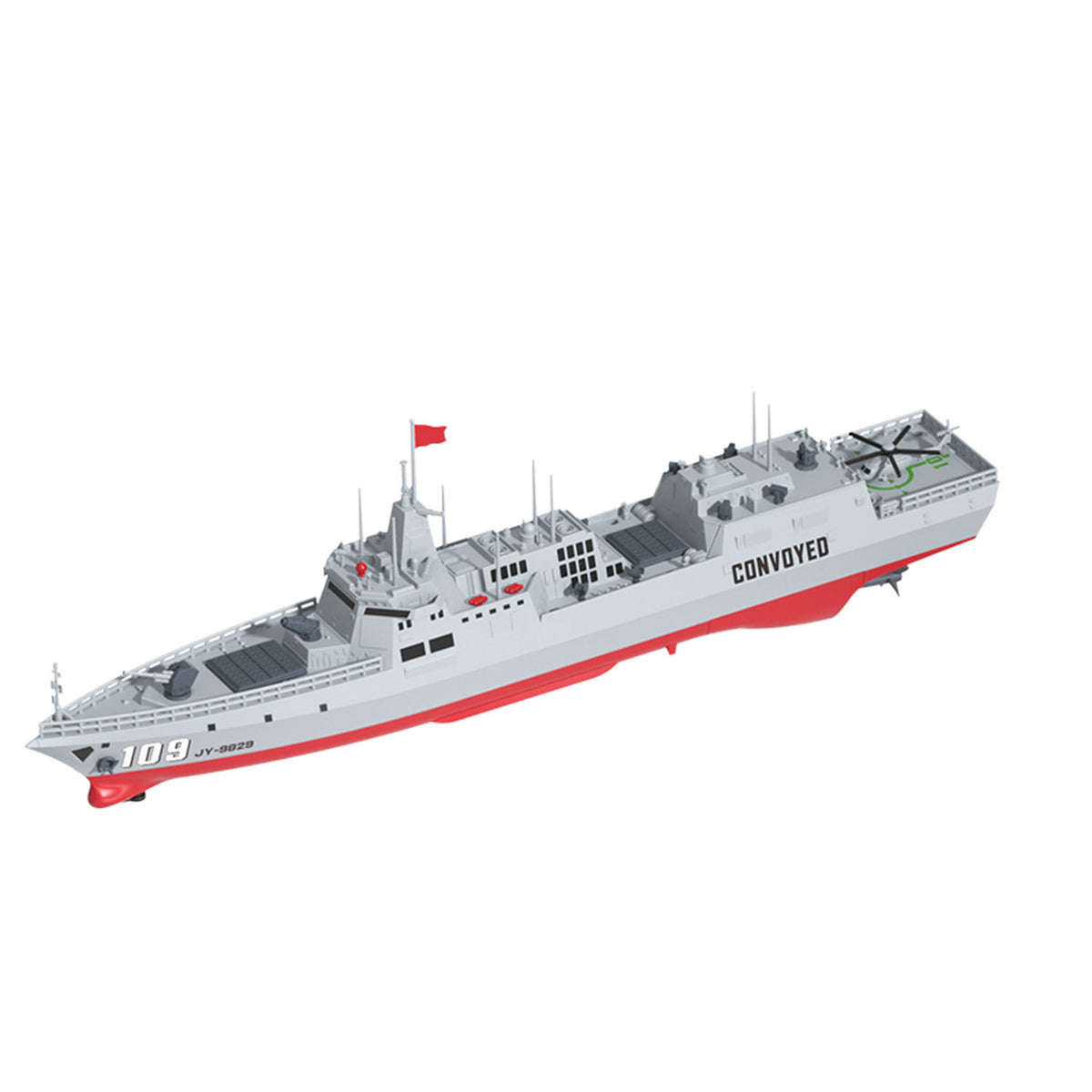 TOUCAN RC HOBBY JJRC S28 RC Warship Boat with Water Spray 2 Speeds Dual Motor Remote Control Ship Model for Pool Lake Water Play